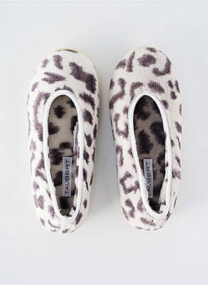 Chaussons/pantoufles impression talon plat jusqu'à 3cm blanc TAUBERT femme