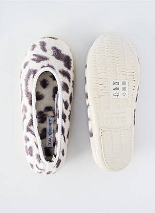 Chaussons/pantoufles impression talon plat jusqu'à 3cm blanc TAUBERT femme