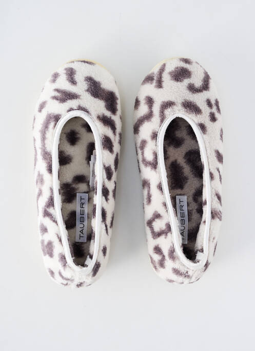 Chaussons/pantoufles impression talon plat jusqu'à 3cm blanc TAUBERT femme