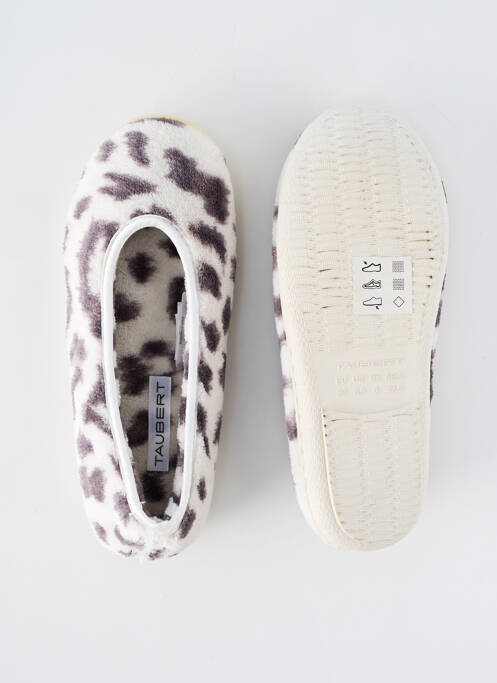 Chaussons/pantoufles impression talon plat jusqu'à 3cm blanc TAUBERT femme
