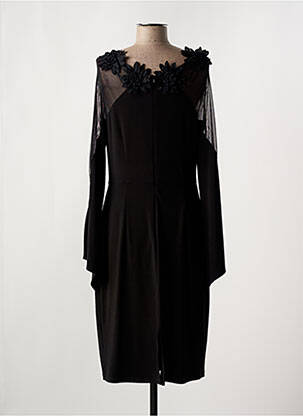 Robe mi-longue manches longues manches longues noir FRANK LYMAN femme