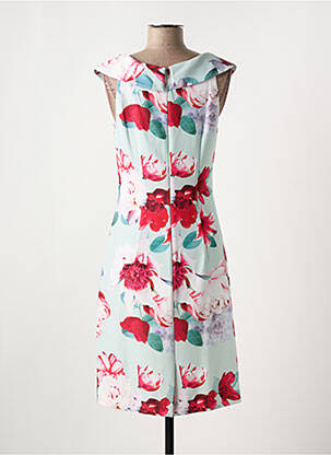 Robe mi-longue imprimé fleurs sans manche vert VERA MONT femme
