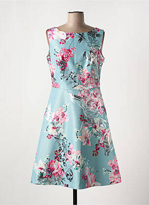 Robe mi-longue imprimé fleurs sans manche bleu VERA MONT femme