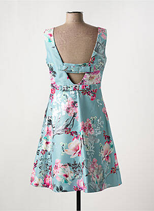 Robe mi-longue imprimé fleurs sans manche bleu VERA MONT femme
