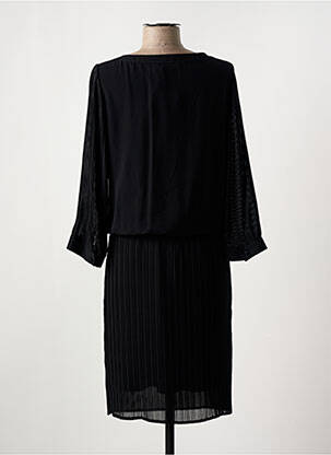 Robe mi-longue tissage crêpe manches longues noir BETTY BARCLAY femme