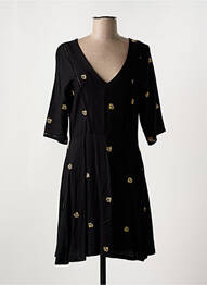 Robe mi-longue manches 3/4 manches 3/4 noir MAMOUCHKA femme