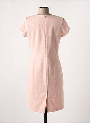Robe mi-longue tissage crêpe manches courtes rose DIVAS femme