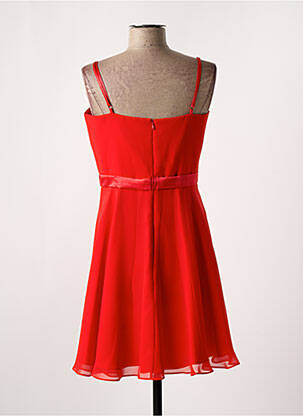 Robe mi-longue fermeture zippée au dos fines bretelles rouge VERA MONT femme