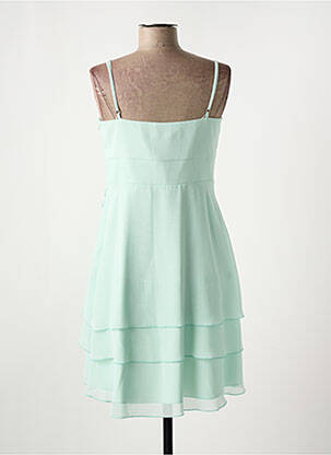 Robe courte coupe cintrée fines bretelles vert VERA MONT femme
