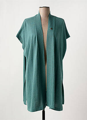 Gilet manches courtes col v vert LE PETIT BAIGNEUR femme