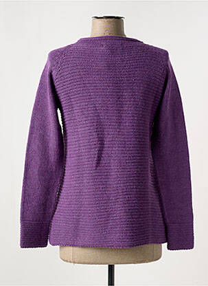 Gilet manches longues col rond violet TINTA femme