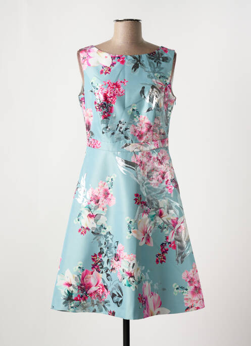 Robe mi-longue imprimé fleurs sans manche bleu VERA MONT femme