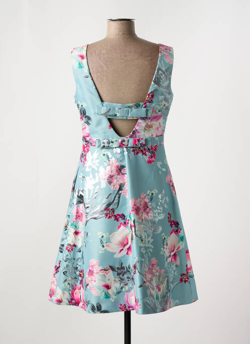Robe mi-longue imprimé fleurs sans manche bleu VERA MONT femme