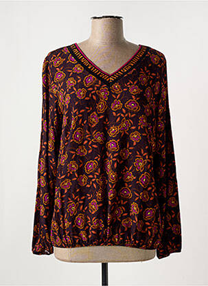 Blouse imprimé fleurs manches longues noir TELMAIL femme