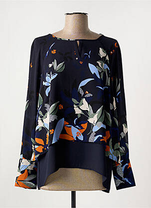 Blouse légère et transparente manches longues bleu COMMA, femme