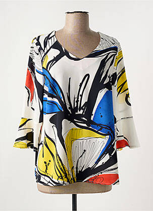 Blouse légère et transparente manches 3/4 blanc MERI & ESCA femme