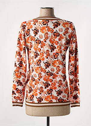 Pull col v manches longues orange LEO & UGO femme