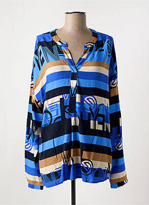 Blouse tissage popeline manches longues bleu BETTY BARCLAY femme
