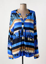 Blouse poignets boutonnés avec fente manches longues bleu BETTY BARCLAY femme