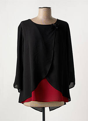 Tunique manches longues tissage crêpe noir DIAMBRE femme