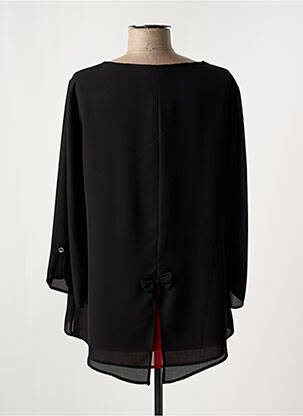 Tunique manches longues tissage crêpe noir DIAMBRE femme