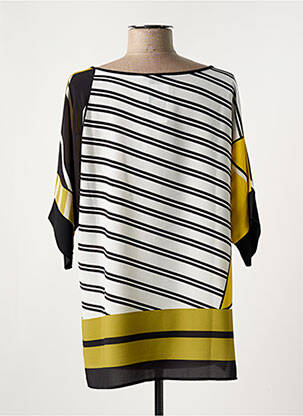 Tunique manches longues tissage crêpe jaune TELMAIL femme