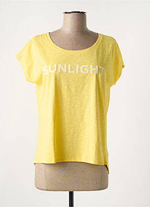T-shirt sérigraphie manches courtes jaune COMMA, femme