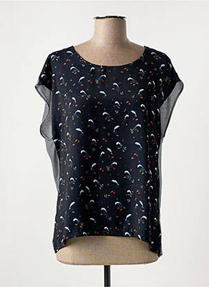 T-shirt imprimé fantaisie manches courtes bleu THALASSA femme