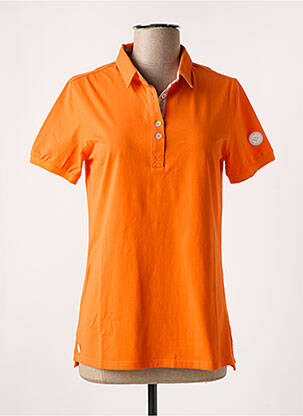 Polo broderie manches courtes orange MARINE DE SAVOIE femme