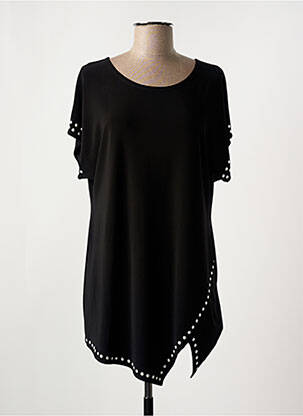 Tunique manches courtes col rond noir JOSEPH RIBKOFF femme