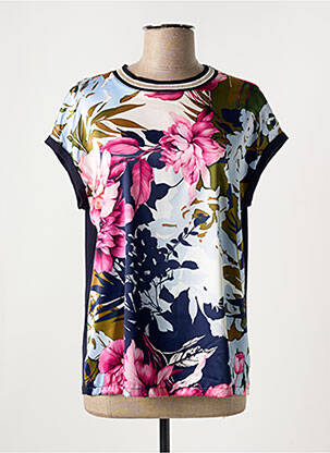 T-shirt stretch manches courtes bleu COMMA, femme
