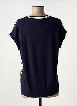 T-shirt stretch manches courtes bleu COMMA, femme