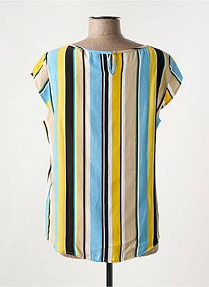 Blouse fermeture boutonnée au dos manches courtes bleu COMMA, femme