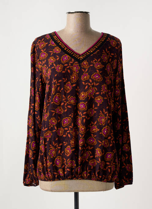 Blouse imprimé fleurs manches longues noir TELMAIL femme