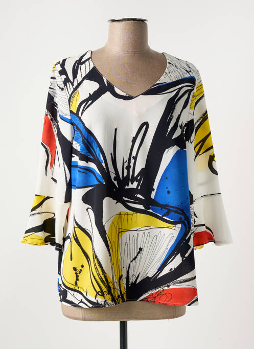 Blouse imprimé fleurs manches 3/4 blanc MERI & ESCA femme