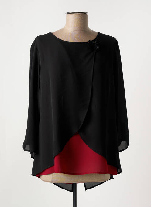 Tunique manches longues tissage crêpe noir DIAMBRE femme