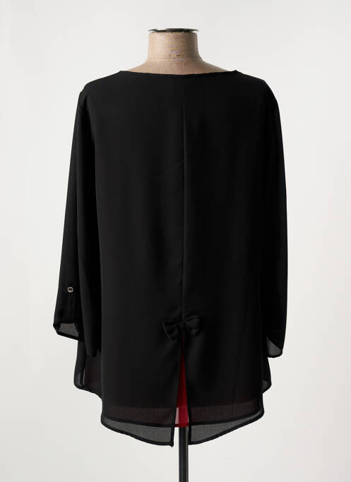Tunique manches longues tissage crêpe noir DIAMBRE femme