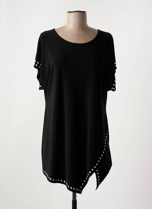 Tunique manches courtes col rond noir JOSEPH RIBKOFF femme