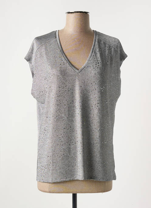T-shirt gris EVA KAYAN pour femme