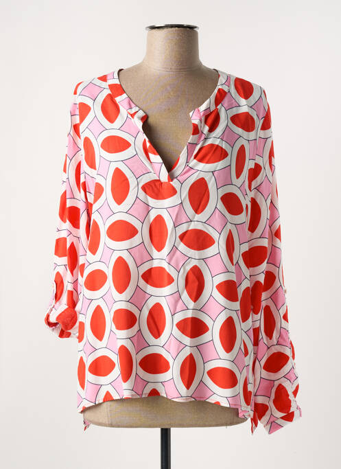 Tunique manches longues rouge COMMAGENE pour femme