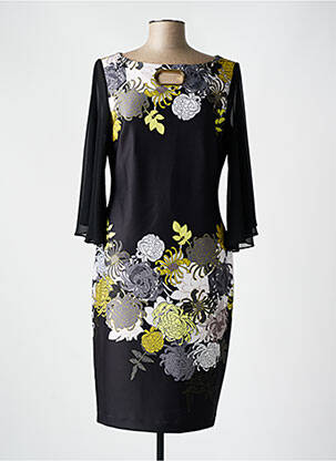 Robe mi-longue manches 3/4 manches 3/4 noir JOSEPH RIBKOFF femme