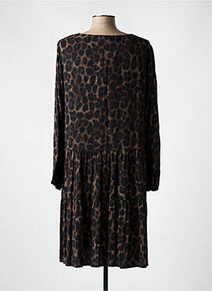 Robe mi-longue imprimé fantaisie manches longues marron GERRY WEBER femme