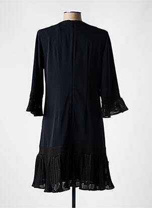 Robe mi-longue manches 3/4 manches 3/4 noir POUPEE CHIC femme