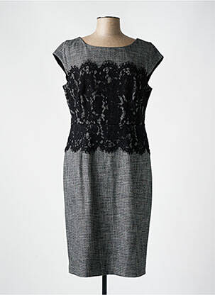 Robe mi-longue imprimé fantaisie sans manche gris COMMA, femme