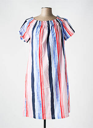 Robe mi-longue manches courtes manches courtes bleu ROBE LEGERE BY VERA MONT femme