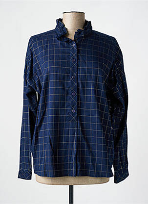 Blouse poignets boutonnés avec fente manches longues bleu LE PETIT BAIGNEUR femme