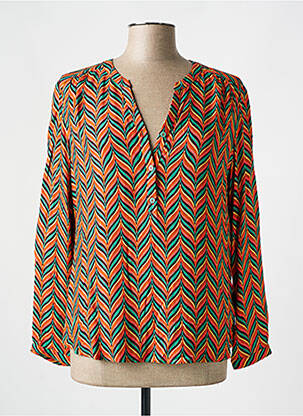 Blouse imprimé fantaisie manches longues orange LE PETIT BAIGNEUR femme