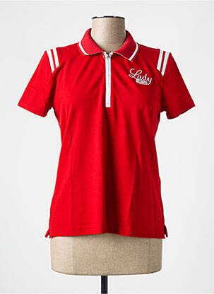 Polo broderie manches courtes rouge LADY femme