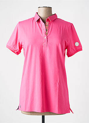 Polo fermeture boutonnée sur le devant manches courtes rose MARINE DE SAVOIE femme