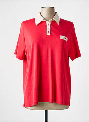 Polo fermeture boutonnée sur le devant manches courtes rouge I.ODENA femme